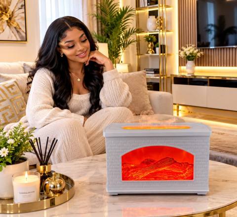 Cheminée LED décorative avec effet flammes